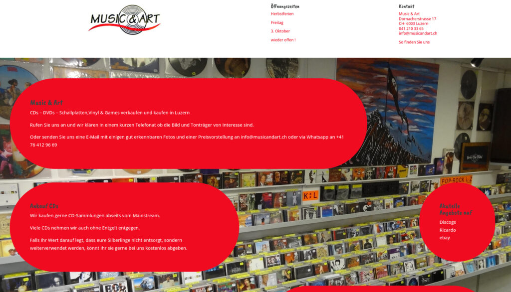 Music & Art Webseite